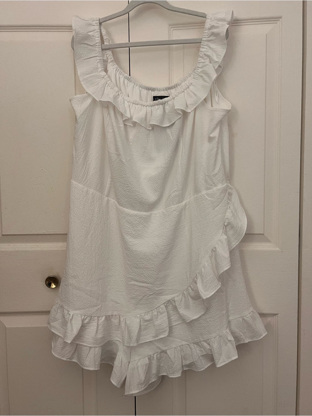 City Chic 22  White Ruffle Romper